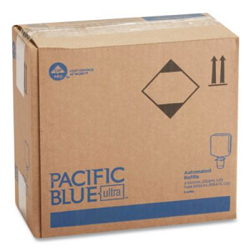 Georgia Pacific Professional Pacific Blue Ultra Automated Sanitizer Dispenser Refill Foam Hand Sanitizer, 1,000 mL Bottle, Fragrance-Free, 3/Carton (43337)