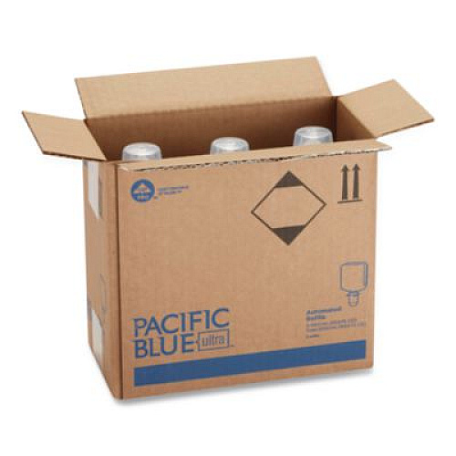 Georgia Pacific Professional Pacific Blue Ultra Automated Sanitizer Dispenser Refill Foam Hand Sanitizer, 1,000 mL Bottle, Fragrance-Free, 3/Carton (43337)