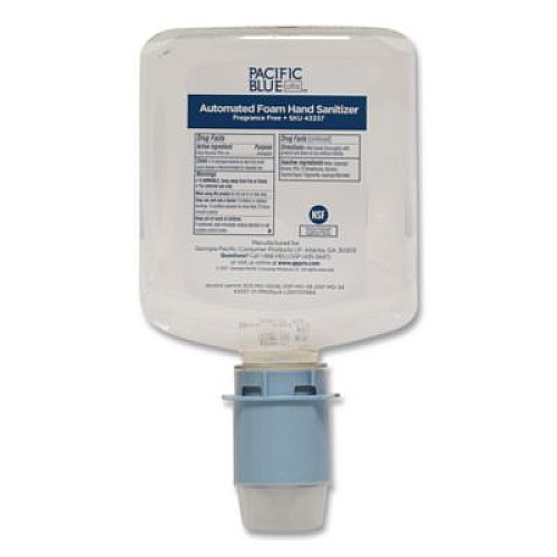 Georgia Pacific Professional Pacific Blue Ultra Automated Sanitizer Dispenser Refill Foam Hand Sanitizer, 1,000 mL Bottle, Fragrance-Free, 3/Carton (43337)