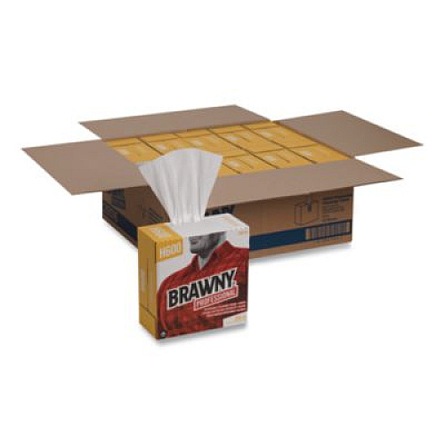Brawny Professional Lightweight Disposable Shop Towels, 9.1 x 12.5, White, 2,000/Carton (29316CT)