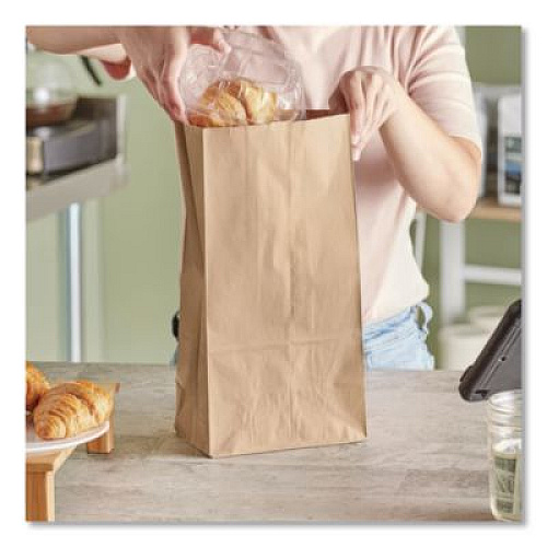 Ross & Wallace Paper Products Grocery Paper Bags, 12# Size, 50# Basis Weight, 7" x 4.38" x 13.75", Kraft, 500/Bundle (GH12)