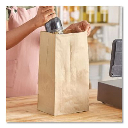 Ross & Wallace Paper Products Grocery Paper Bags, 25# Size, Heavy-Duty, 50# Basis Weight, 8.25" x 5.38" x 18", Kraft, 500/Bundle (GH25)