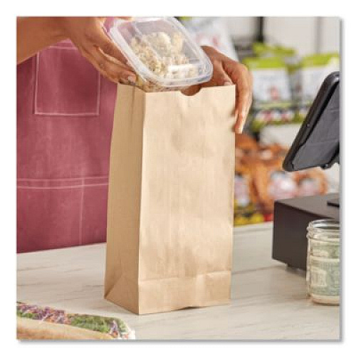 Ross & Wallace Paper Products Grocery Paper Bags, 10# Size, Heavy-Duty, 50# Basis Weight, 7" x 4.38" x 13.75", Kraft, 500/Bundle (GH10500)