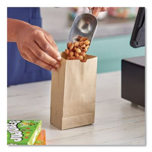 Ross & Wallace Paper Products Grocery Paper Bags, 1# Size, 30# Basis Weight, 3.5" x 2.25" x 6.63", Kraft, 500/Bundle (GK1500)