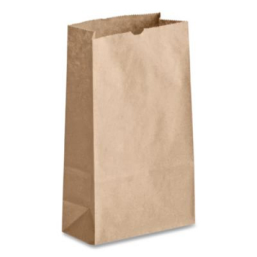 Ross & Wallace Paper Products Grocery Paper Bags, 2# Size, 30# Basis Weight, 4.13" x 2.63" x 7.88", Kraft, 500/Bundle (GK2500)