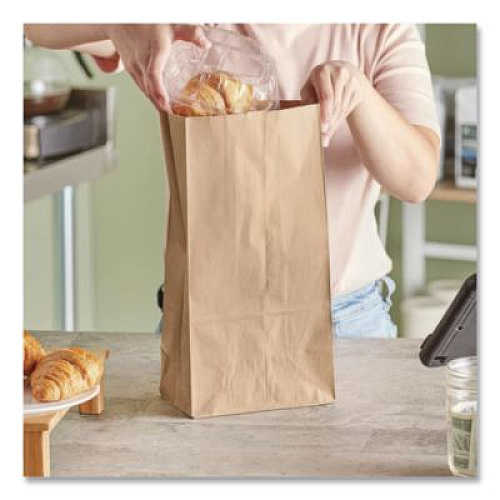 Ross & Wallace Paper Products Grocery Paper Bags, 12# Size, 40# Basis Weight, 7" x 4.38" x 13.75", Kraft, 500/Bundle (GK12500)