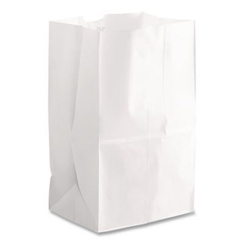 Ross & Wallace Paper Products Grocery Paper Bags, 20# Squat Size, 40# Basis Weight, 8.13" x 5.88" x 12.5", White, 500/Bundle (GW20S500)
