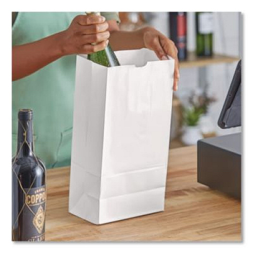 Ross & Wallace Paper Products Grocery Paper Bags, 12# Size, 40# Basis Weight, 7" x 4.38" x 13.75", White, 500/Bundle (GW12500)