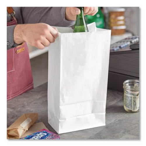 Ross & Wallace Paper Products Grocery Paper Bags, 16# Size, 40# Basis Weight, 7.75" x 4.75" x 16", White, 500/Bundle (GW16500)