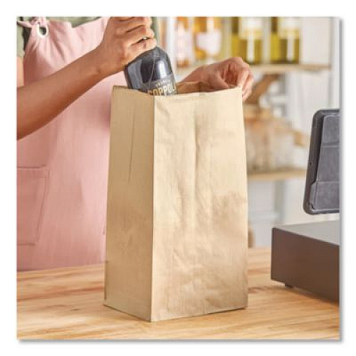 Ross & Wallace Paper Products Grocery Paper Bags, 25# Squat Size, Extra-Heavy-Duty, 60# Basis Weight, 8.25" x 5.25" x 16.13", Kraft, 500/Bundle (GX2560S)
