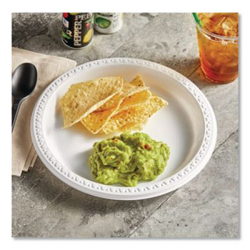 Chinet Heavyweight Plastic Plates, 9" dia, White, 125/Pack, 4 Packs/Carton (81209)