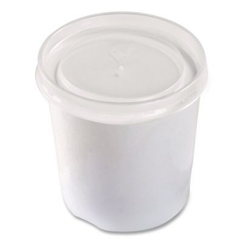 Chinet Plastic High Heat Vented Lid, Fits 16 oz to 32 oz Containers, White, 50/Bag, 10 Bags/Carton (89112)