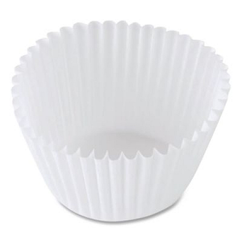 Hoffmaster Fluted Bake Cups, 2.25" Diameter x 1.88" h, White, Paper, 500/Pack, 20 Packs/Carton (610070)