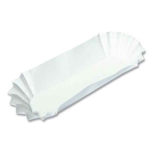 Hoffmaster Fluted Hot Dog Trays, 6 x 2 x 2, White, Paper, 500/Sleeve, 6 Sleeves/Carton (610740)