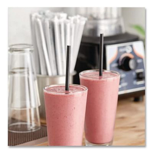 Hoffmaster Aardvark Paper Straws, 5.75", Black, 3,200/Carton (61612099)