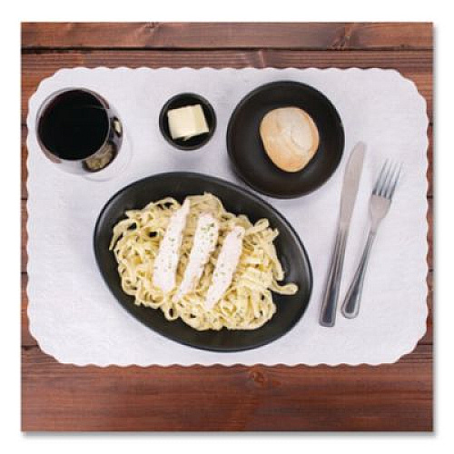 Hoffmaster Scalloped Edge Traymat, Smooth Surface, 16.63" x 12.75", White, 1,000/Carton (TC8704471)