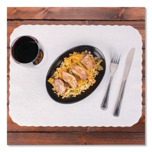 Hoffmaster Scalloped Edge Traymat, Smooth Surface, 16.63" x 12.75", White, 1,000/Carton (TC8704471)