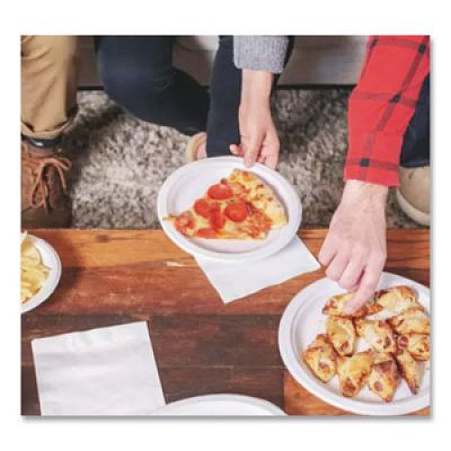 Chinet Savaday Molded Fiber Plates, Paper, 10" dia, Cream, 500/Carton (10117)