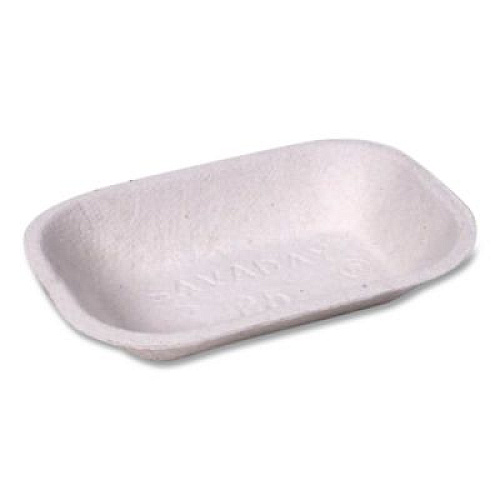 Chinet Savaday Molded Fiber Food Tray, 7 x 9, Beige, Paper, 250/Bag, 500/Carton (10405CT)
