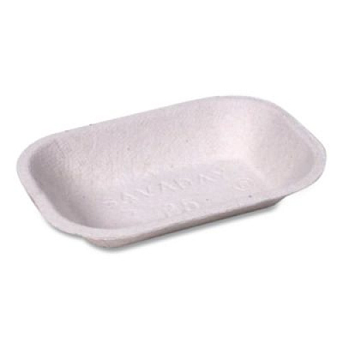 Chinet Savaday Molded Fiber Food Tray, 4 x 6, Beige, Paper, 250/Bag, 4 Bags/Carton (10408CT)