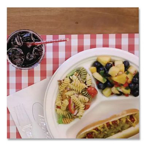 Chinet PaperPro Naturals Molded Fiber Dinnerware, Round Plates, 3-Compartment, 10.25" dia, Natural, 125/Pack, 4 Packs/Carton (25777CT)