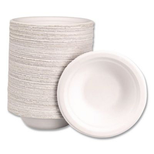 Chinet PaperPro Naturals Molded Fiber Dinnerware, Round Bowls, 12 oz, Beige, 125/Bag, 8 Bags/Carton (25780)
