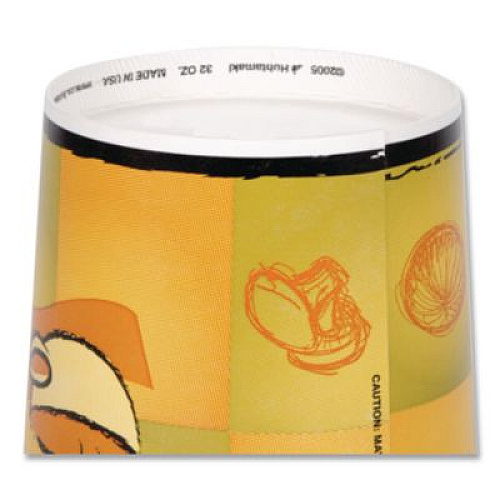Chinet Streetside Squat Paper Food Container, Streetside Design, 16 oz, 25/Bag, 20 Bags/Carton (70316C)