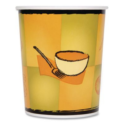 Chinet Streetside Squat Paper Food Container, 32 oz, Streetside Design, 25/Bag, 20 Bags/Carton (70332)