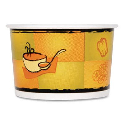 Chinet Streetside Paper Food Container with Plastic Lid, Streetside Design, 8 oz to 10 oz, 250/Carton (70408)