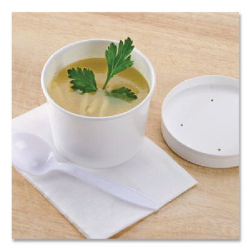 Chinet Squat Paper Food Container, 8 oz to 10 oz, White, 50/Pack, 20/Carton (71037)