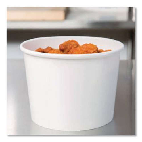 Chinet Squat Paper Food Container, 8 oz to 10 oz, White, 50/Pack, 20/Carton (71037)