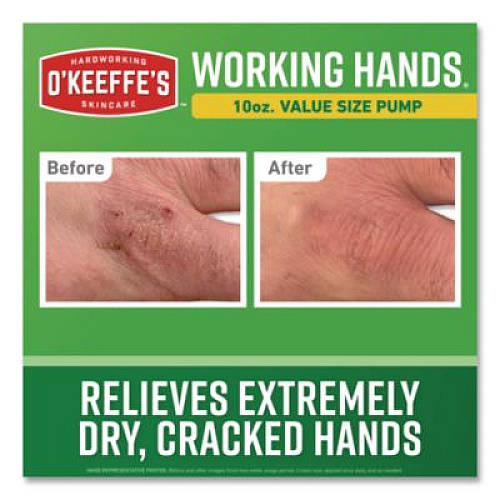 O'Keeffe's Working Hands Hand Cream, 10 oz Pump Bottle, Unscented, 2/Carton (116639)