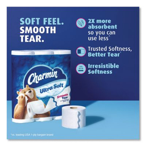 Charmin Ultra Soft Bathroom Tissue, Septic Safe, 2-Ply, White, 312 Sheets/Roll, 18 Rolls/Carton (19369)