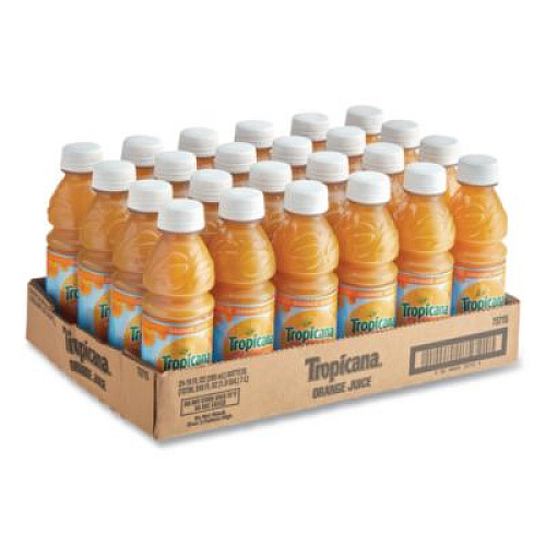 Tropicana 100% Juice, Orange, 10oz Bottle, 24/Carton (55154)