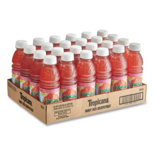 Tropicana 100% Juice, Ruby Red Grapefruit, 10oz Bottle, 24/Carton (57161)