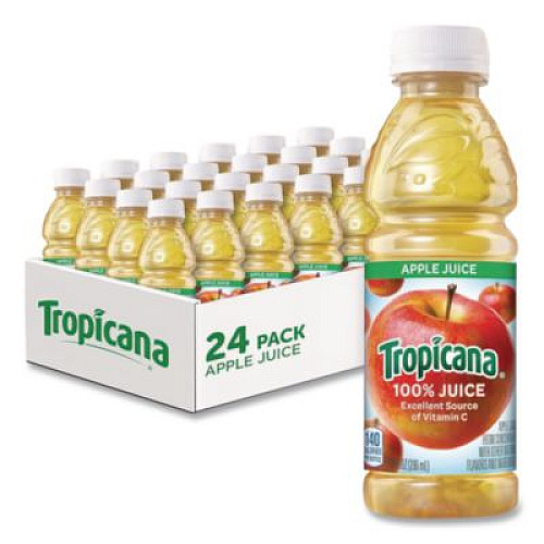 Tropicana 100% Juice, Apple, 10oz Bottle, 24/Carton (57178)