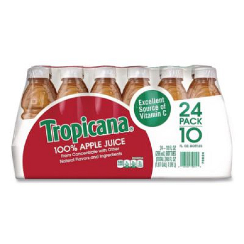 Tropicana 100% Juice, Apple, 10oz Bottle, 24/Carton (57178)