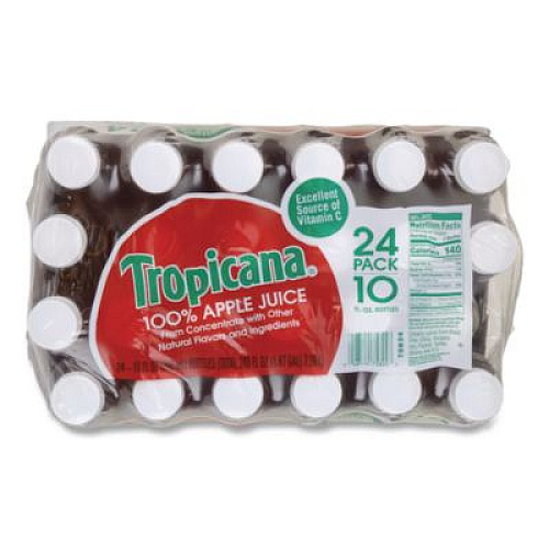 Tropicana 100% Juice, Apple, 10oz Bottle, 24/Carton (57178)