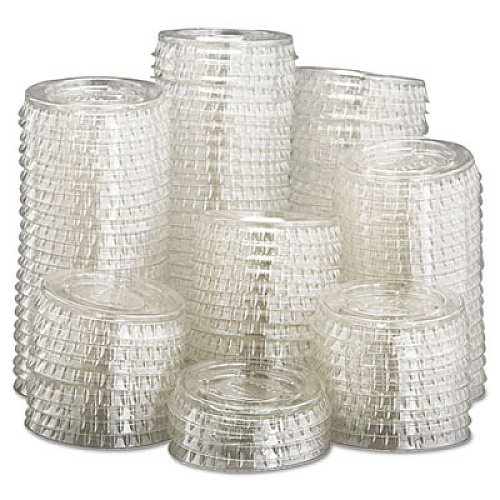 Dart Portion/Souffle Cup Lids, Fits 0.5 oz to 1 oz Portion Cups, Plastic, Clear, 125/Pack, 20 Packs/Carton (PL100N)