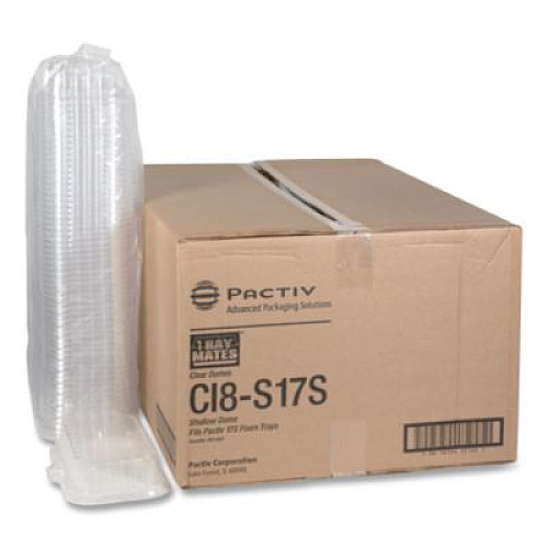 Pactiv Evergreen OPS Dome-Style Lid, 17S Shallow Dome, 8.3 x 4.8 x 1.5, Clear, Plastic, 252/Carton (0CI8S17S0000)