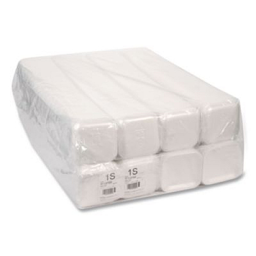 Pactiv Evergreen Supermarket Tray, #1S, 5.1 x 5.1 x 0.65, White, Foam, 1,000/Carton (0TF101S00000)