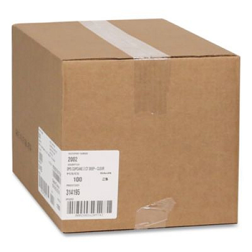 Pactiv Evergreen ClearView Bakery Cupcake Container, 2 Compartments, 6.75 x 4 x 4, Clear, Plastic, 100/Carton (2002)