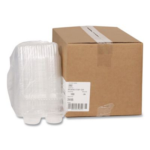 Pactiv Evergreen ClearView Bakery Cupcake Container, 2 Compartments, 6.75 x 4 x 4, Clear, Plastic, 100/Carton (2002)
