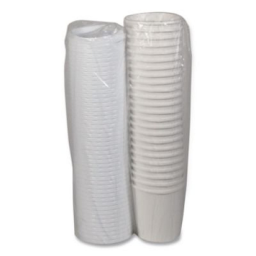 Pactiv Evergreen Paper Round Food Container and Lid Combo, 16 oz, 38" Diameter x 3.9" h, White, 250/Carton (D16RBLD)