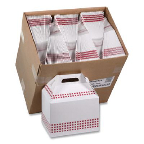 Pactiv Evergreen Paperboard Barn Box with Handle, 9 x 5.9 x 3.1, Basketweave, Paper, 150/Carton (DBRNL)