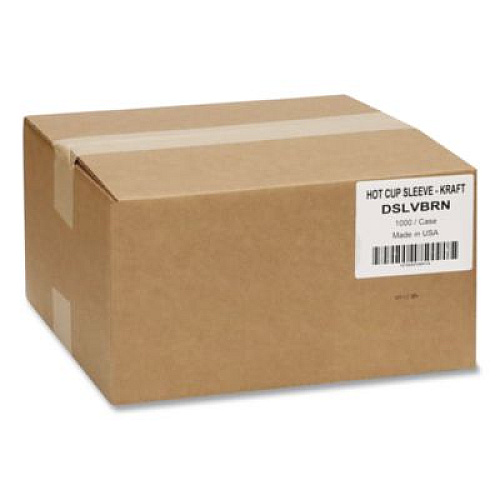 Pactiv Evergreen Hot Cup Sleeve, Fits 10 oz to 24 oz Cups, Brown, 1,000/Carton (DSLVBRN)