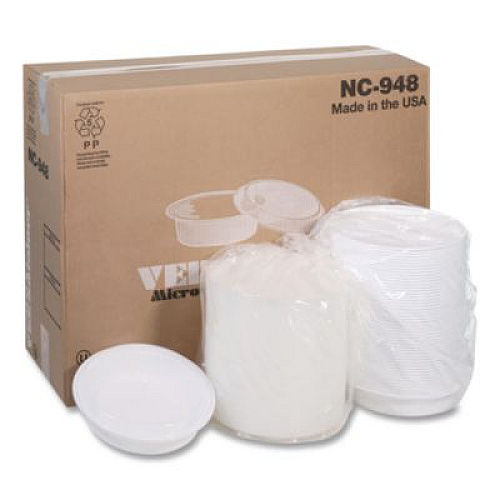 Pactiv Evergreen Newspring VERSAtainer Microwavable Containers, 48 oz, 9.5 x 9.5 x 2.4, White/Clear, Plastic, 150/Carton (NC948)
