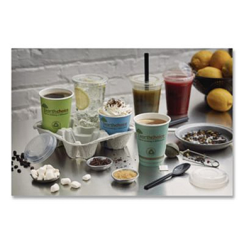 Pactiv Evergreen EarthChoice Strawless RPET Lid, Flat Lid, Fits 9 oz to 20 oz "A" Cups, Plastic, Clear, 1,020/Carton (YLP20CNH)