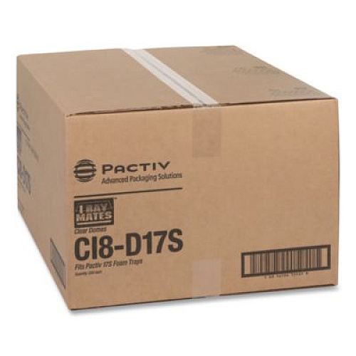 Pactiv Evergreen OPS Dome-Style Lid, 17S Deep Dome, 8.3 x 4.8 x 2.1, Clear, Plastic, 250/Carton (0CI8D17S0000)