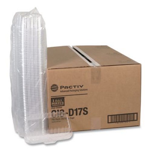 Pactiv Evergreen OPS Dome-Style Lid, 17S Deep Dome, 8.3 x 4.8 x 2.1, Clear, Plastic, 250/Carton (0CI8D17S0000)